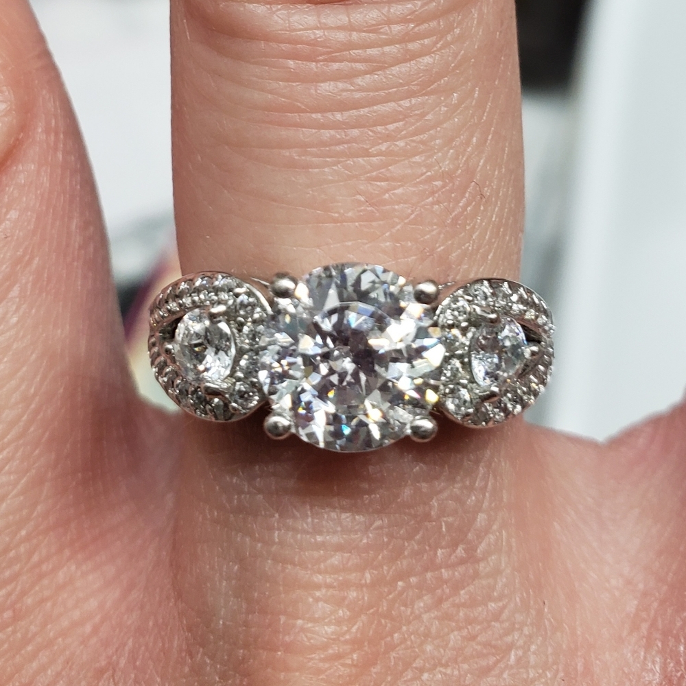 QVC Epiphany Platinum Clad Diamonique Ring